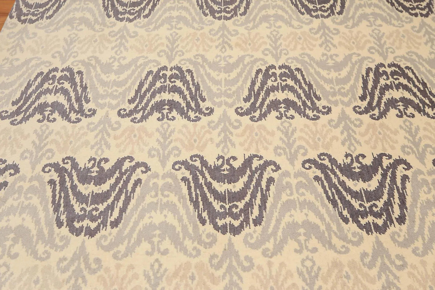 6' x 9' Hand Knotted 100% Wool Ikat Design Oriental Area Rug Beige