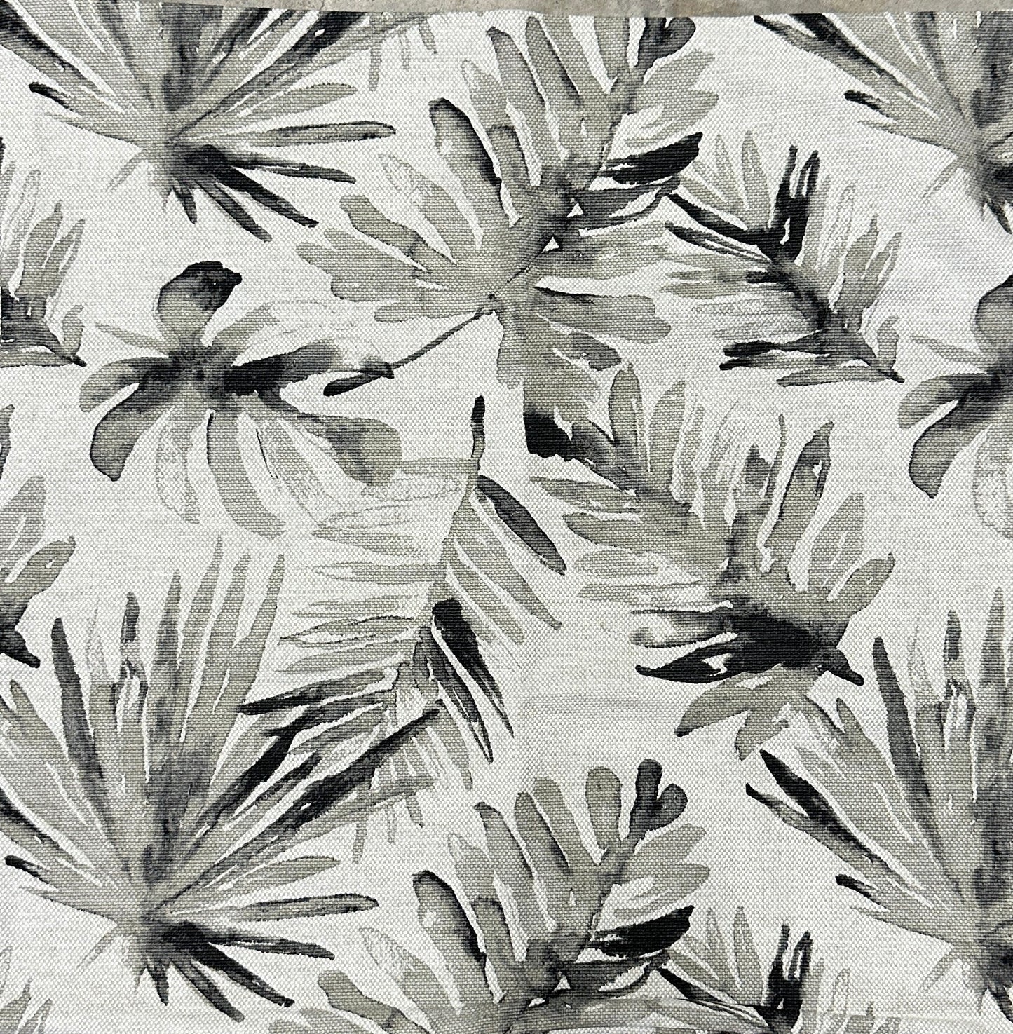 Linen Leaf Pillow Cover - Gray