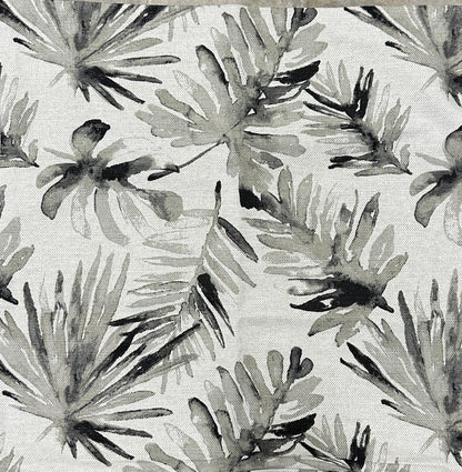 Linen Leaf Pillow Cover - Gray