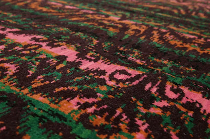 6x9 Pink, Green Hand knotted 100% Wool Modern Oriental Area Rug