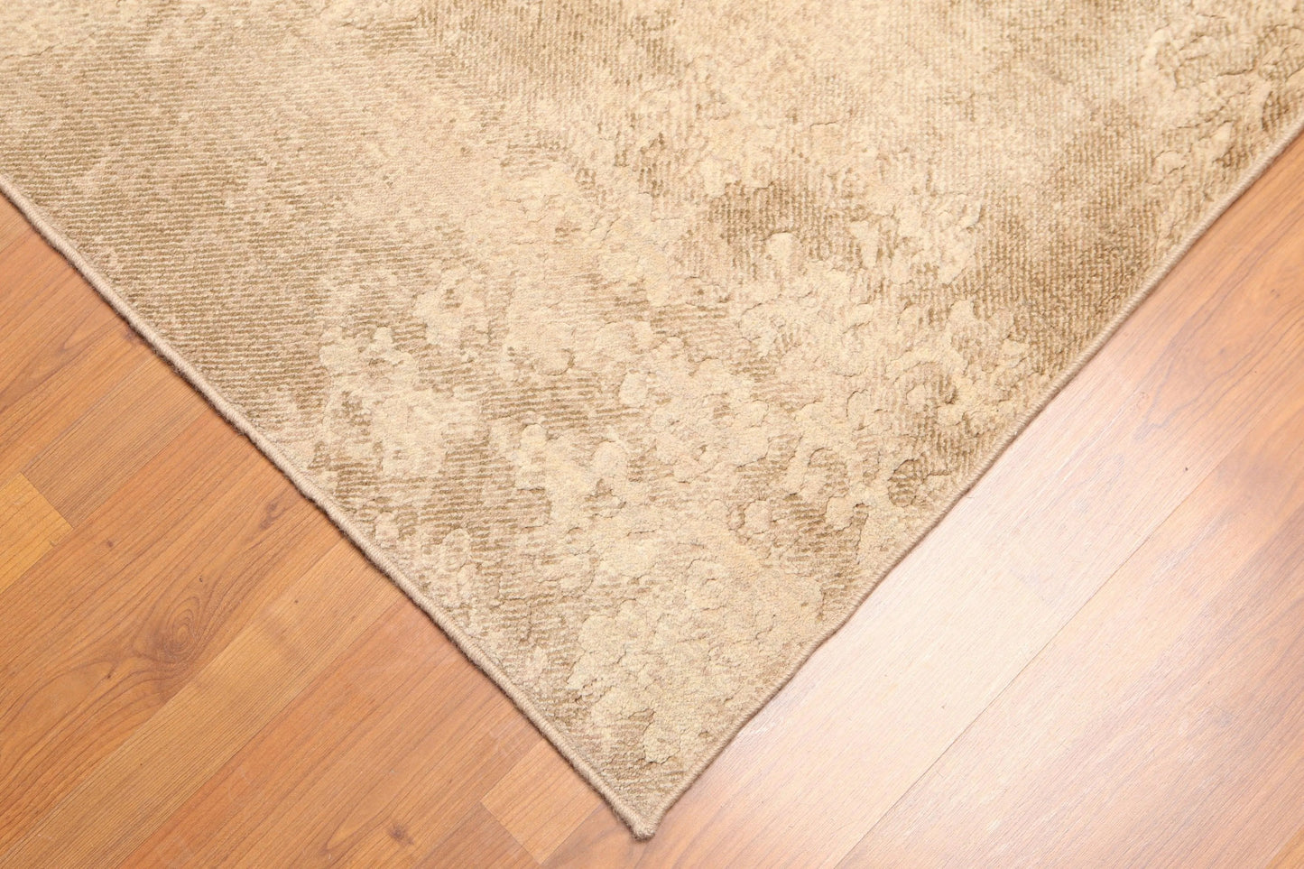 5' x 7' Modern Area Rug Erased Distress Pattern Wool Hand Knotted Tan
