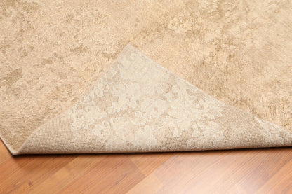 5' x 7' Modern Area Rug Erased Distress Pattern Wool Hand Knotted Tan