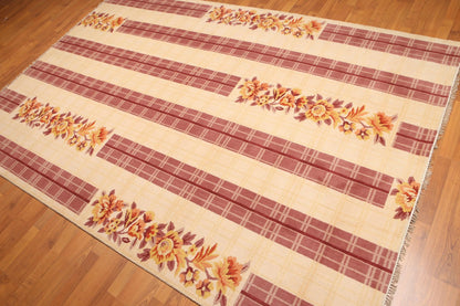6' x 9' Floral Transitional Area rug Hand Knotted 100% Wool Beige