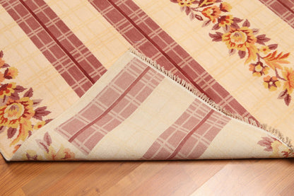 6' x 9' Floral Transitional Area rug Hand Knotted 100% Wool Beige