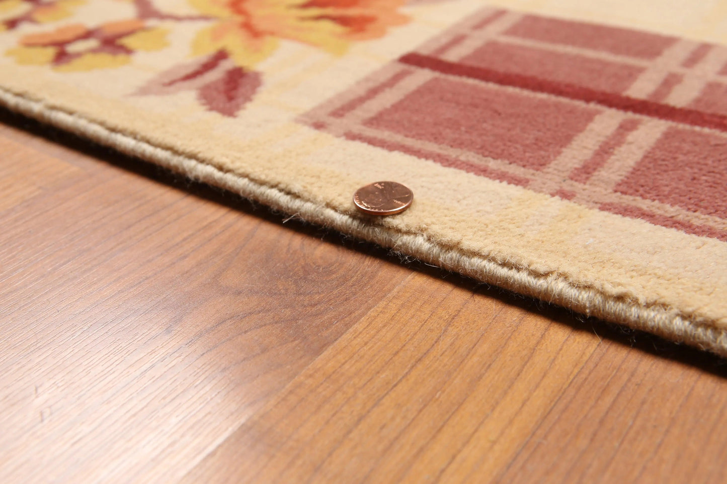 6' x 9' Floral Transitional Area rug Hand Knotted 100% Wool Beige