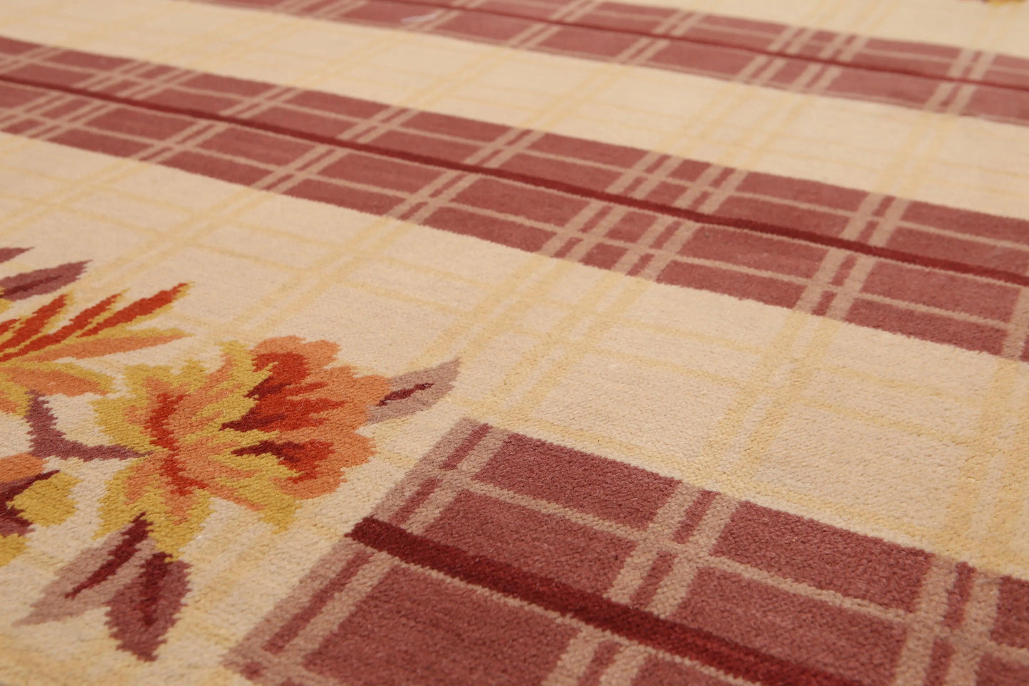 6' x 9' Floral Transitional Area rug Hand Knotted 100% Wool Beige