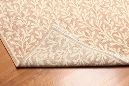 6' x 9' Botanical Hand Knotted Area Rug 100% Wool Taupe