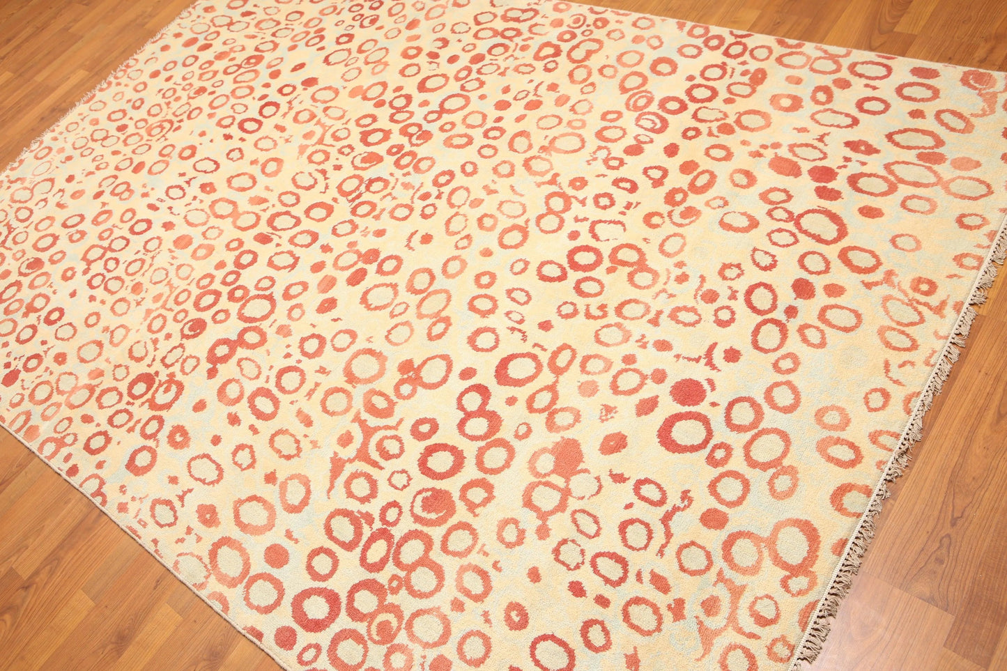 6' x 9' Modern Hand Knotted Graphic Area Rug 100% Wool Aqua