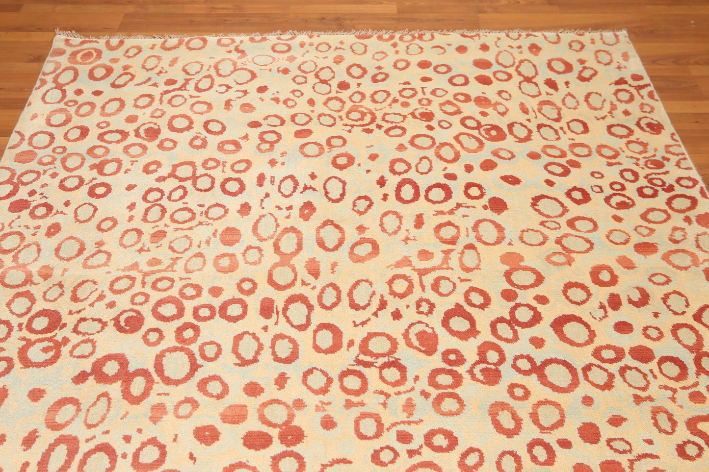 6' x 9' Modern Hand Knotted Graphic Area Rug 100% Wool Aqua
