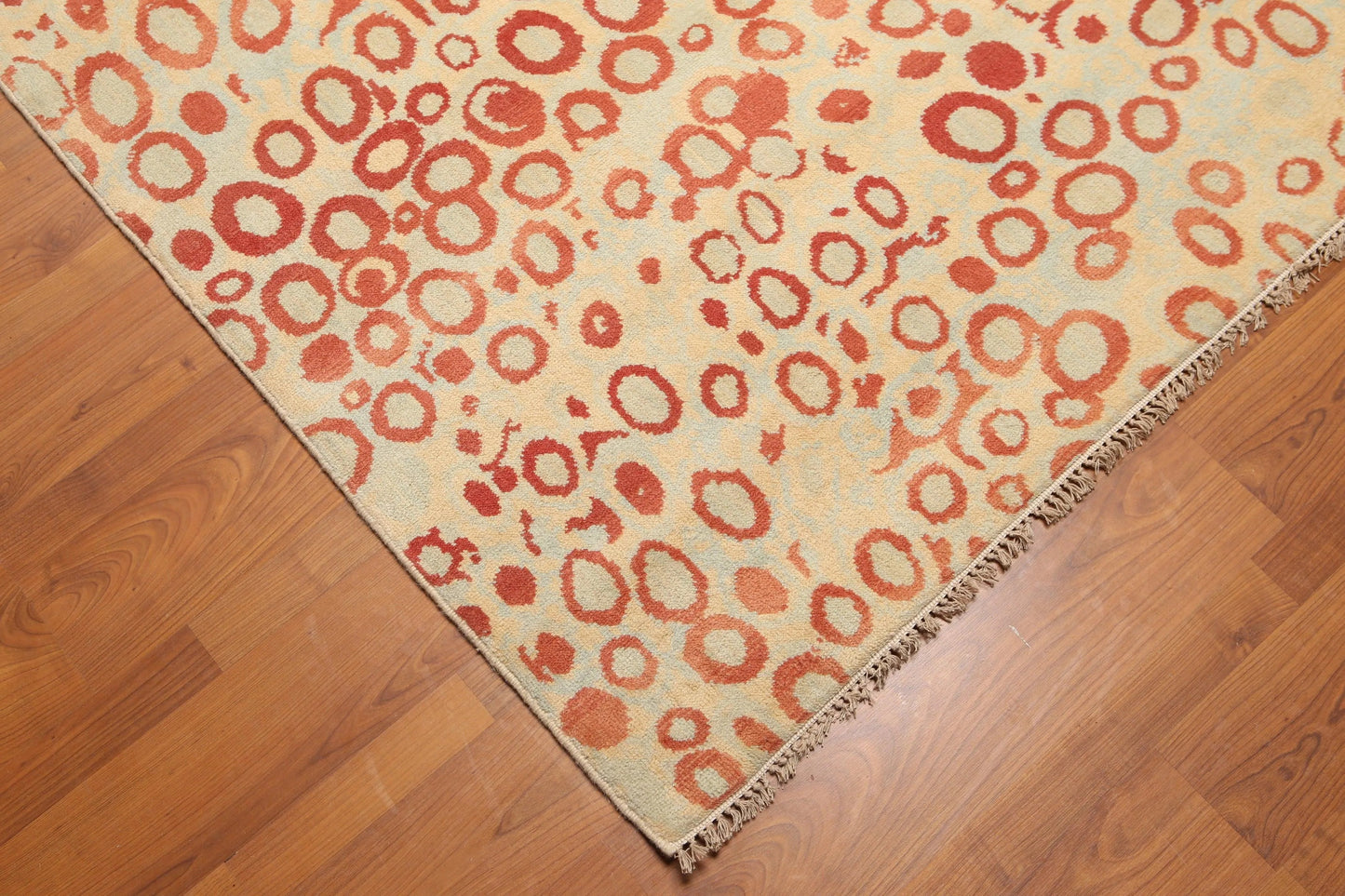 6' x 9' Modern Hand Knotted Graphic Area Rug 100% Wool Aqua