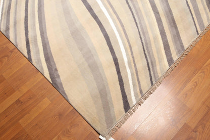 6' x 9' Hand Knotted Designer Area Rug Wool & Bamboo Silk Beige