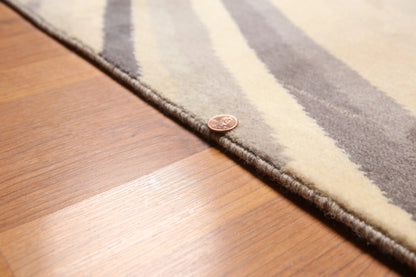 6' x 9' Hand Knotted Designer Area Rug Wool & Bamboo Silk Beige