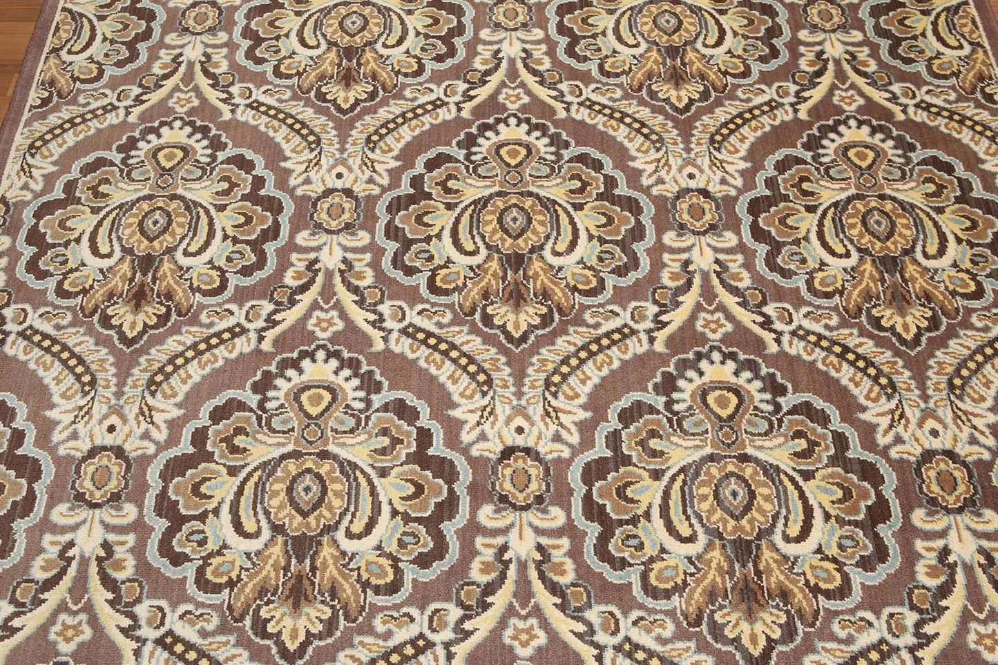 6x9 Brown, Beige Hand knotted Transitional Wool Oriental Area Rug