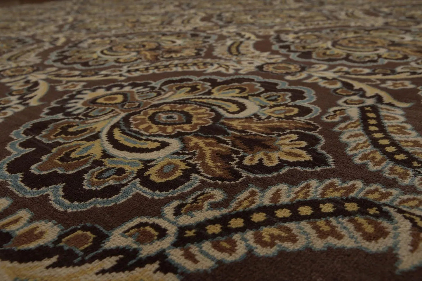 6x9 Brown, Beige Hand knotted Transitional Wool Oriental Area Rug