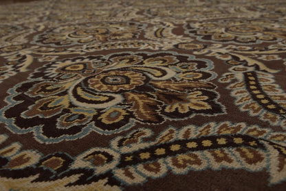 6x9 Brown, Beige Hand knotted Transitional Wool Oriental Area Rug