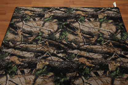 5'4"x7'8" Black, Green, Beige, Multi Color Machine Made Polypropylene Indonesian High Density Hand Carved Effect Modern Oriental Rug