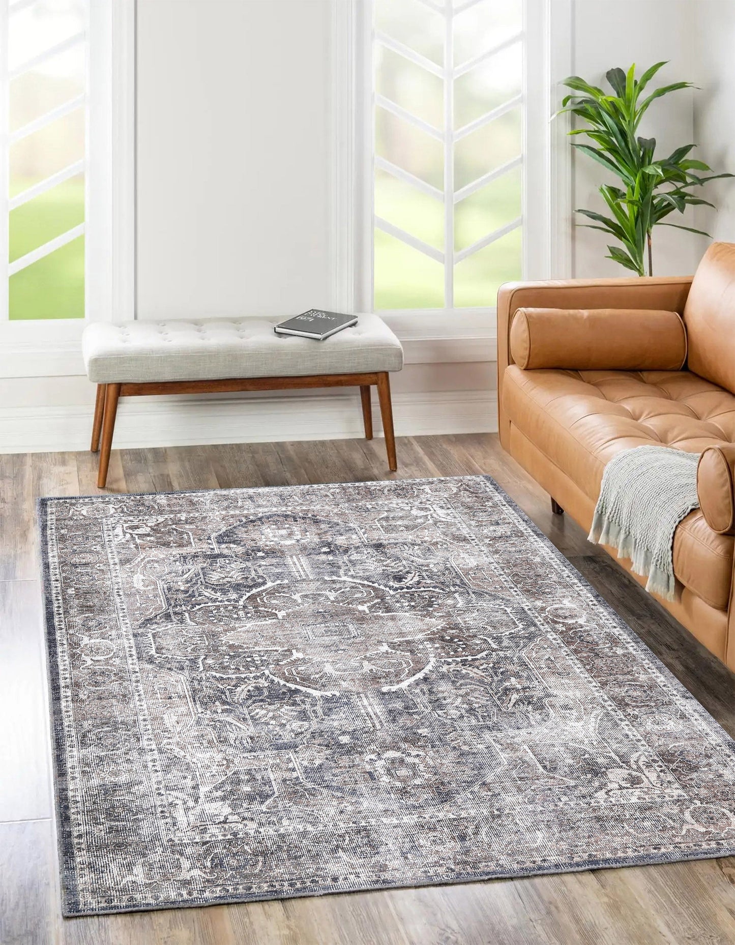 Distressed Vintage Kendra Ash in Grey Rug