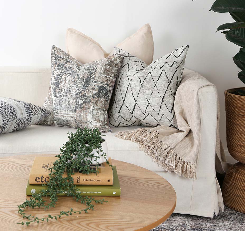 Distressed Vintage Kendra Ash in Grey Pillow