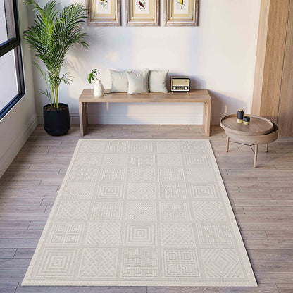 Katia White Machine Woven Rug