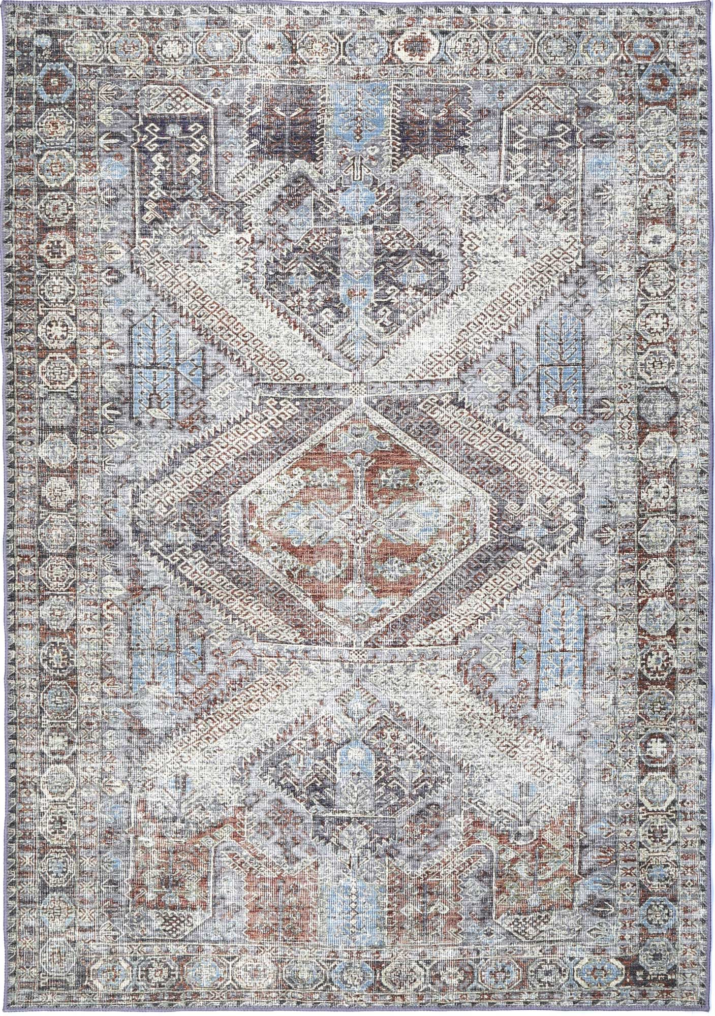 Le Grand Louvre Contemporary in Blue & Grey Rug