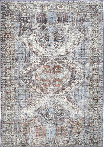 Le Grand Louvre Contemporary in Blue & Grey Rug