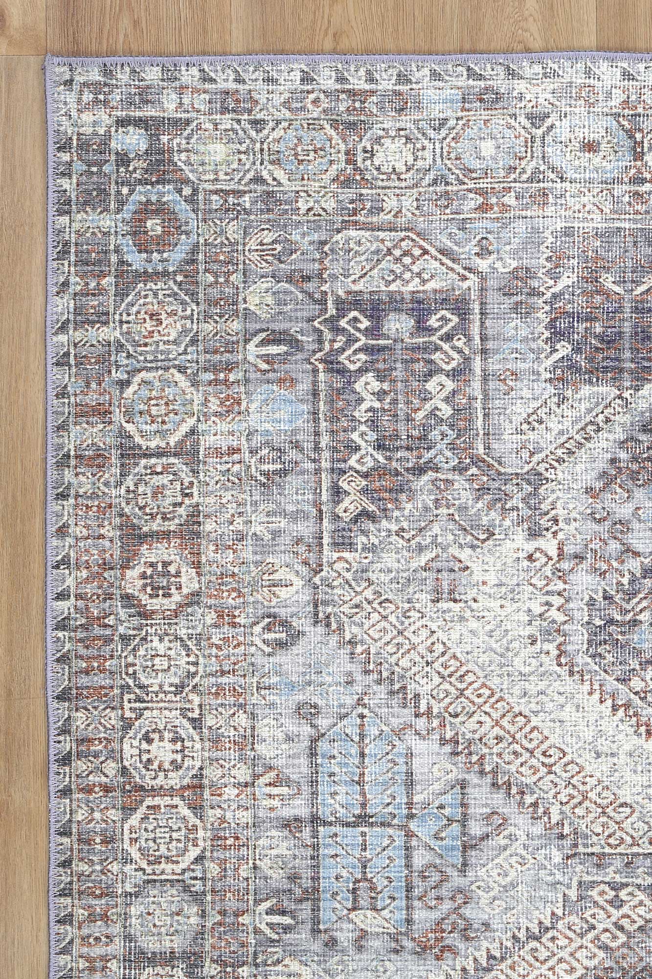 Le Grand Louvre Contemporary in Blue & Grey Rug
