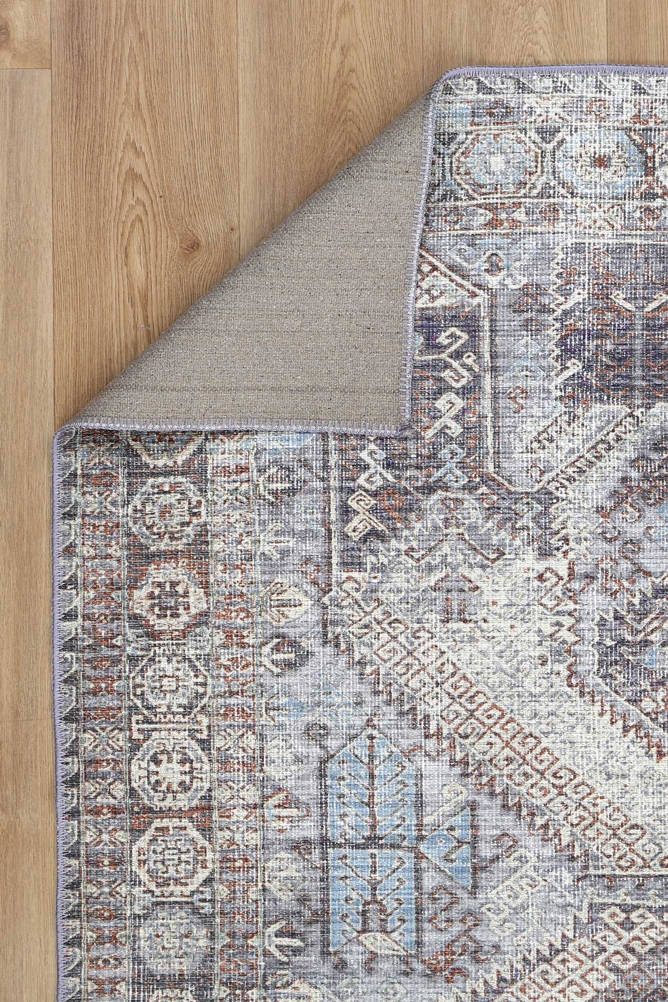 Le Grand Louvre Contemporary in Blue & Grey Rug