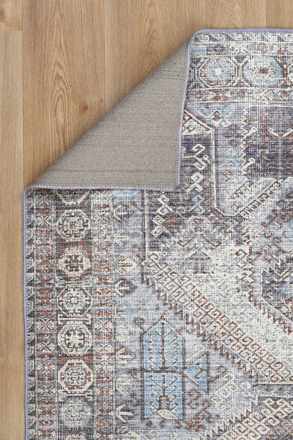 Le Grand Louvre Contemporary in Blue & Grey Rug