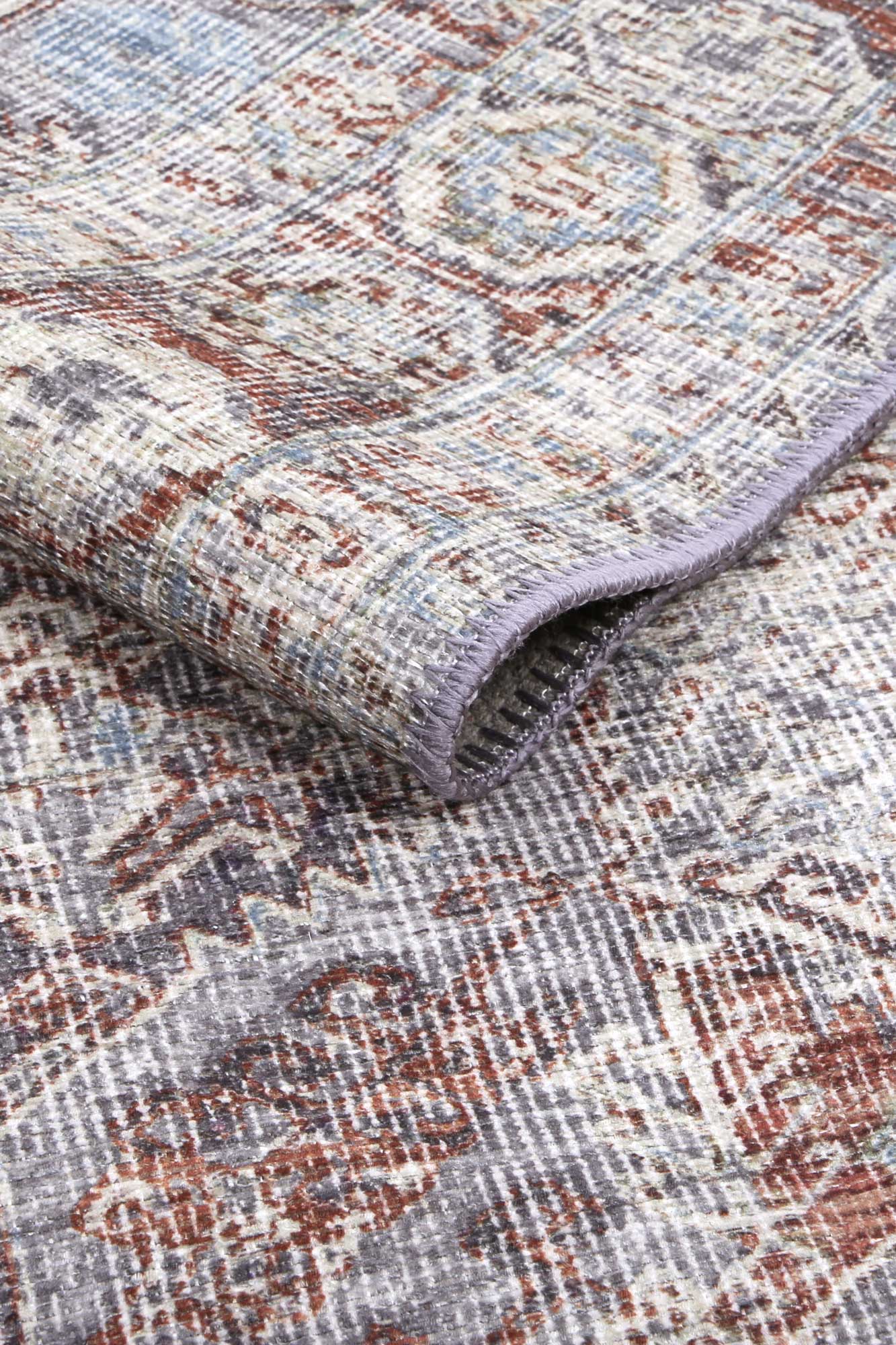 Le Grand Louvre Contemporary in Blue & Grey Rug