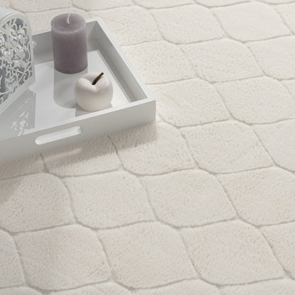 Soft Washable Area Rug Aspen with Moroccan Pattern