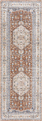 Gael Rust Flat Pile Washable Rug