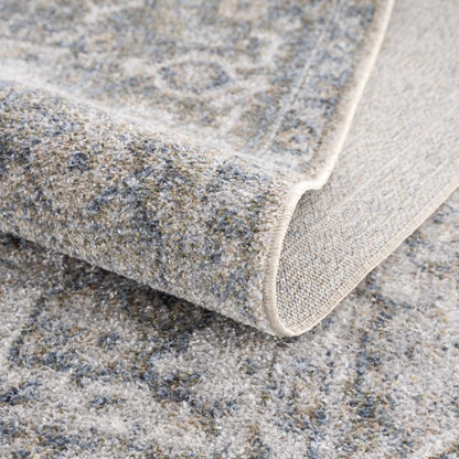 Gael Blue Flat Pile Washable Rug