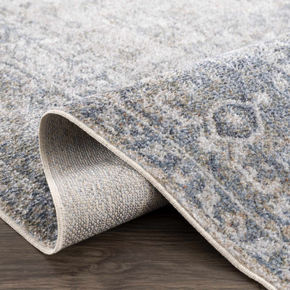 Gael Blue Flat Pile Washable Rug