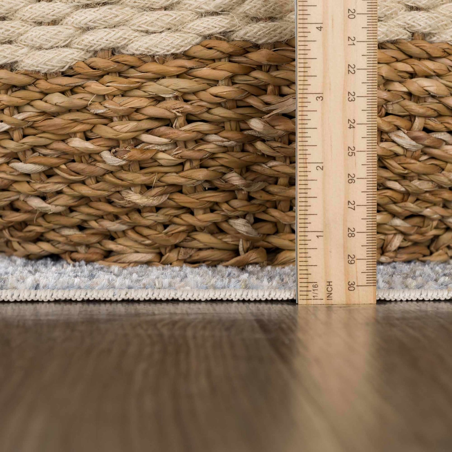 Gael Blue Flat Pile Washable Rug