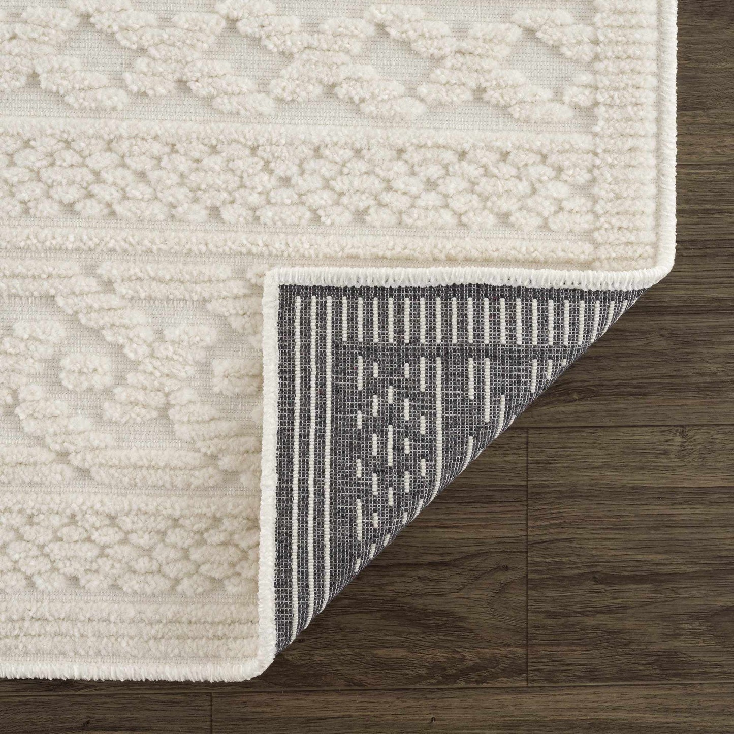 Fadey White 3D Washable Rug