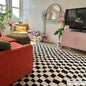 Lajos Black & White Checkered Area Rug