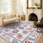 Florine Pastel Pink Orange Floral Oushak Rug