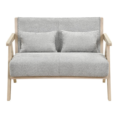 Loveseat Sofa for Small Spaces with Throw Pillows Rubber Wood Frame Padded Seat