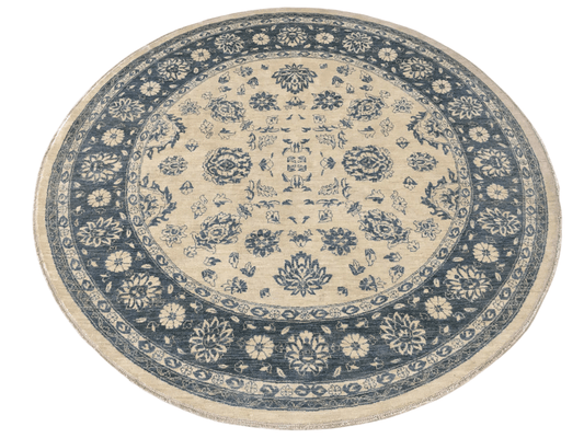 Afghan-Made Floral (8' Round)