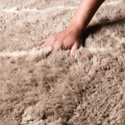 Earthy Pathways - Luxury Shag Moroccan Runner Rug