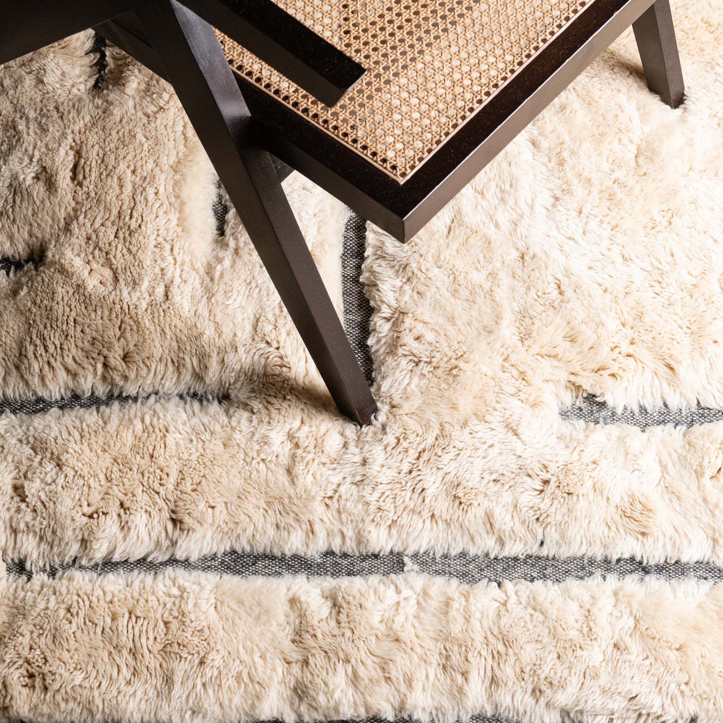 Whispered Lines - Luxury Shag Moroccan Rug