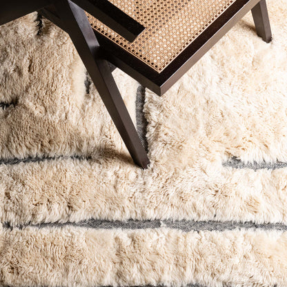 Whispered Lines - Luxury Shag Moroccan Rug