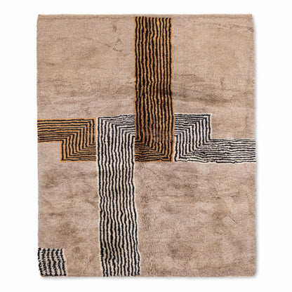Crossing Lines - Luxury Shag Moroccan Rug