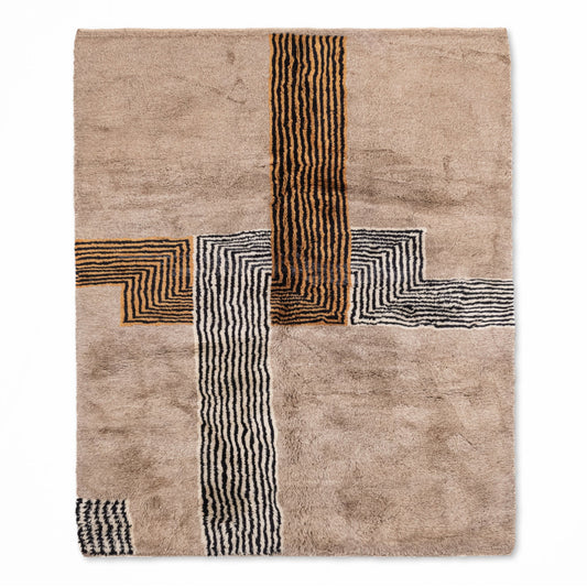 Crossing Lines - Luxury Shag Moroccan Rug