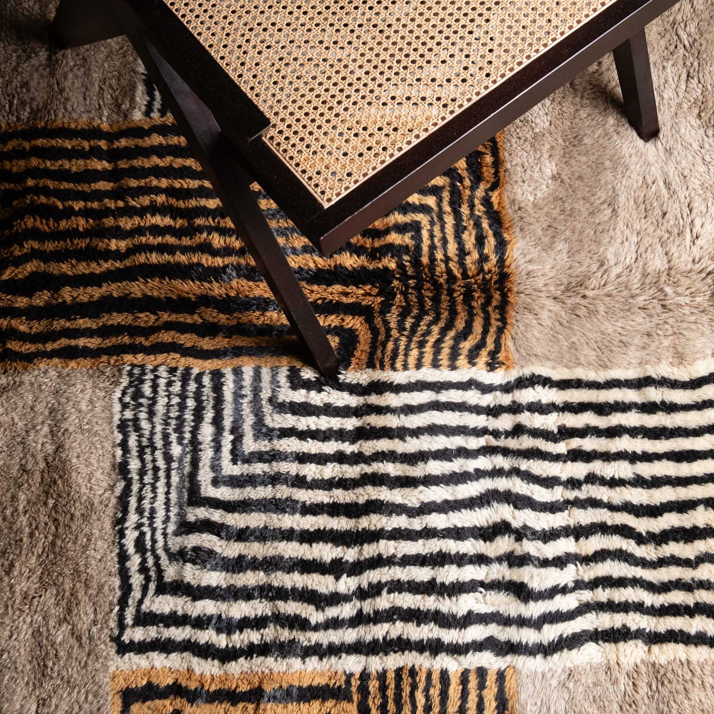Crossing Lines - Luxury Shag Moroccan Rug