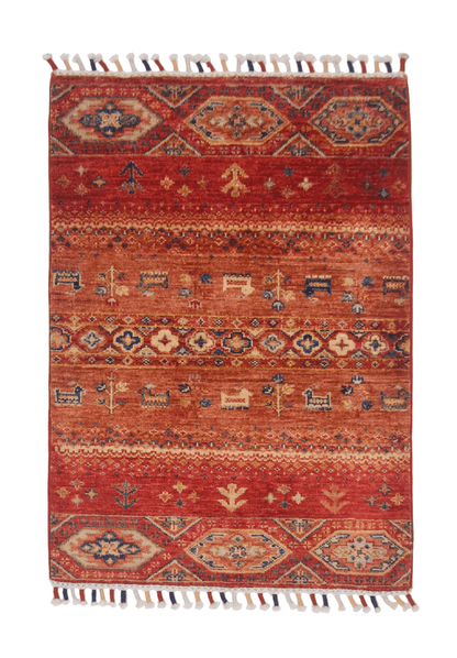 Afghan Khorjin-Gabbeh (2'00"x2'10") red/multicolor