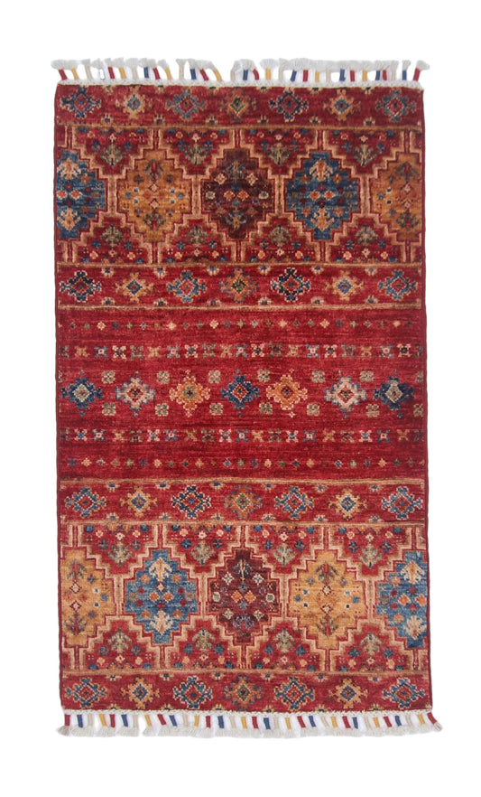 Afghan Khorjin (2'00"x3'04") red/multicolor