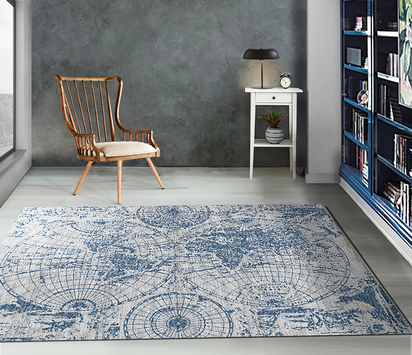 Multi Size Multi Color Machine Made Polypropylene Map Design Oriental Area Rug