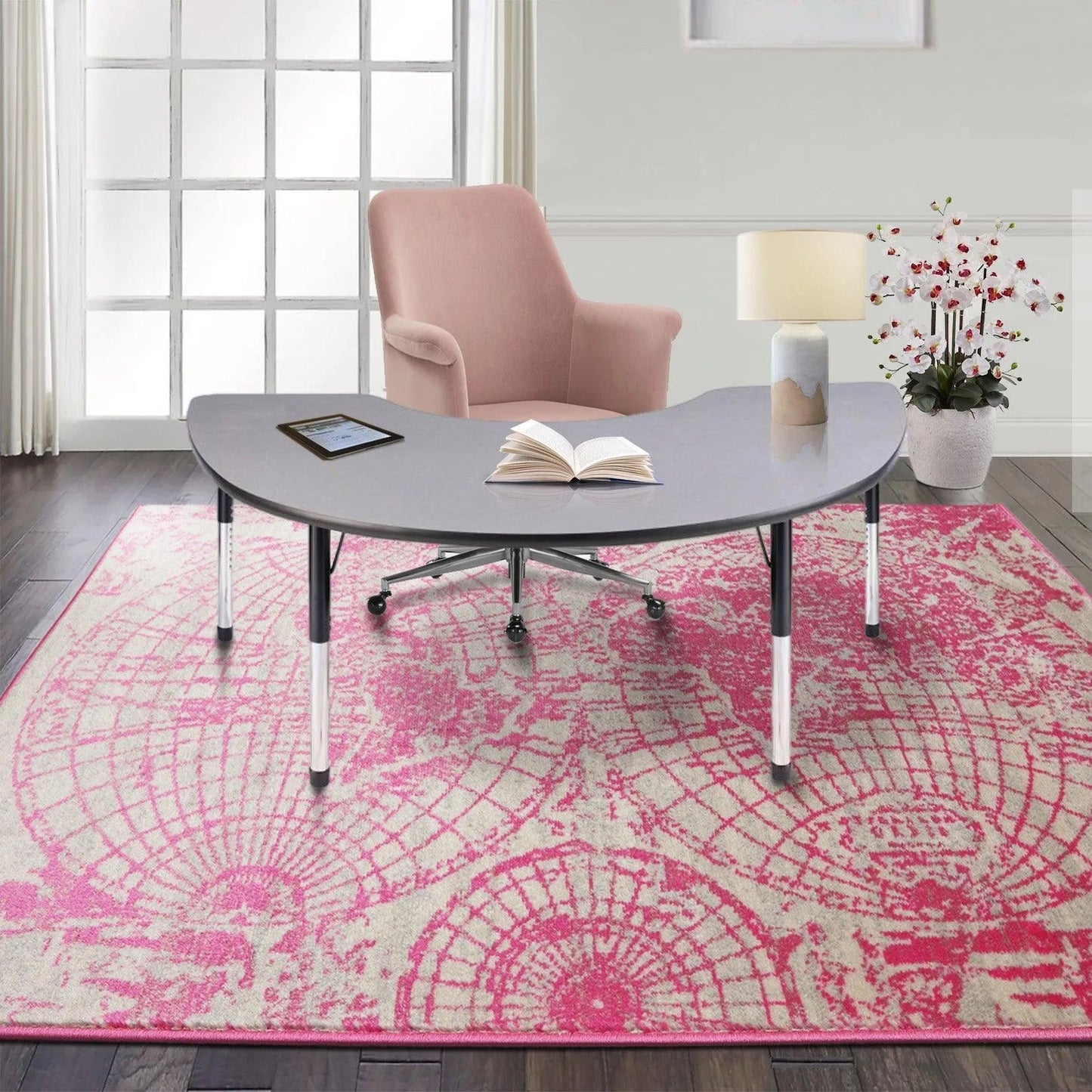 Multi Size Multi Color Machine Made Polypropylene Map Design Oriental Area Rug