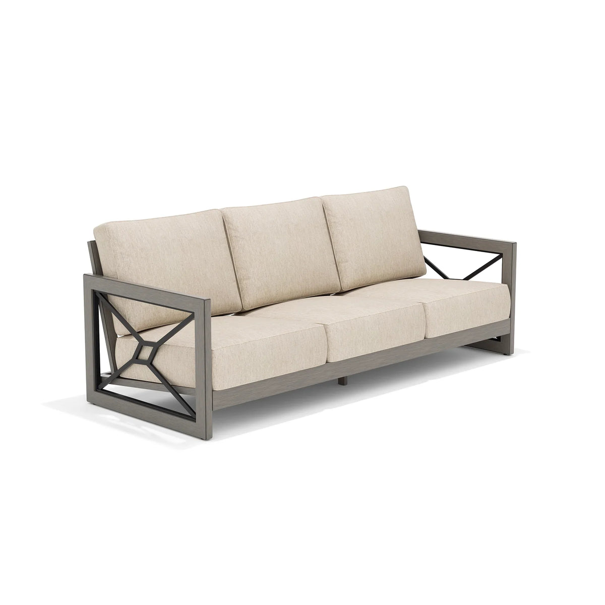 Marindo Modern Patio Swivel Furniture Set with Composite Concrete Coffee Table